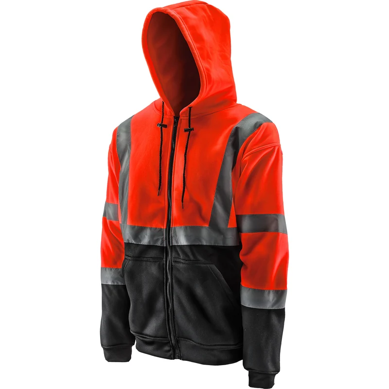 Sweat à capuche orange haute visibilité Pro