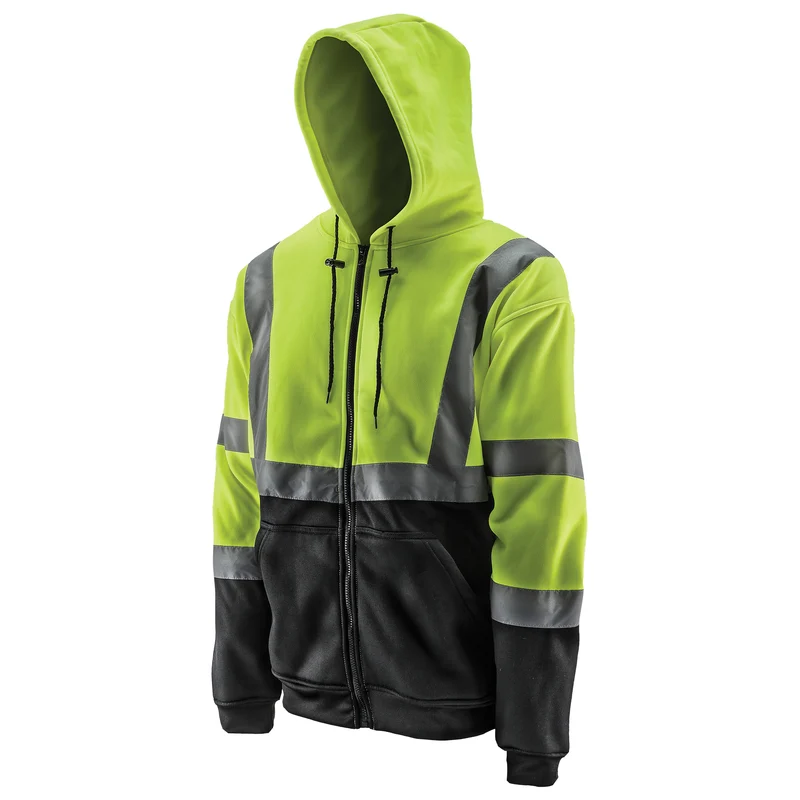 Sweat à capuche jaune haute visibilité Pro