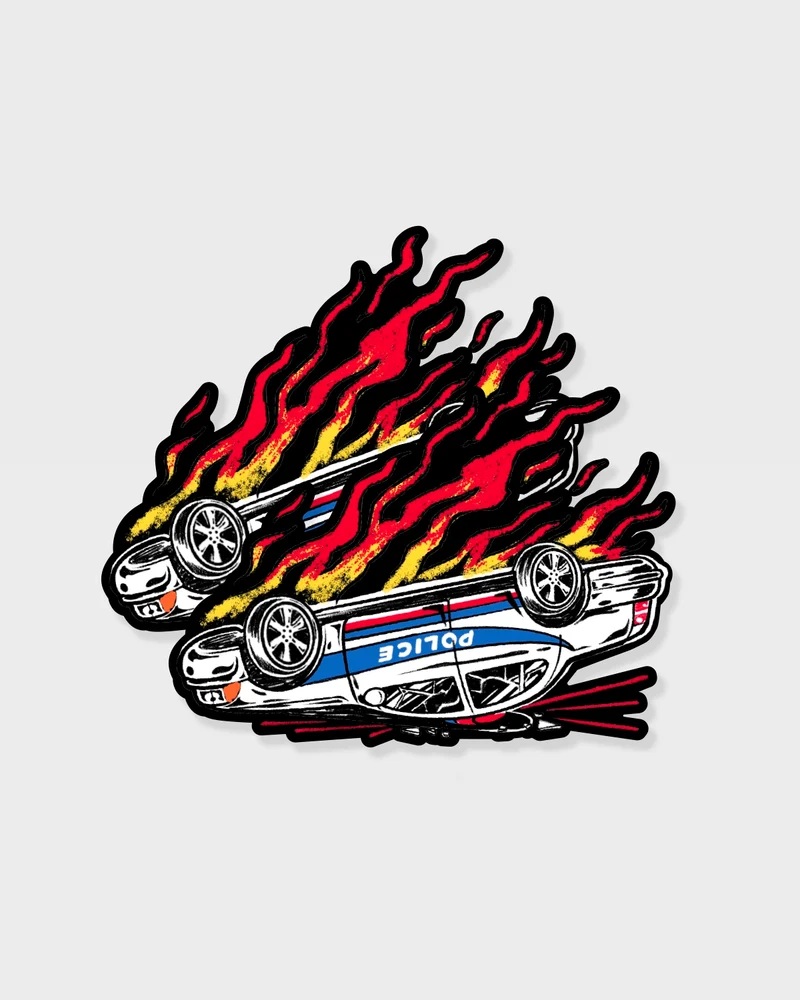 2 Stickers BURN CAR SUPERMOT