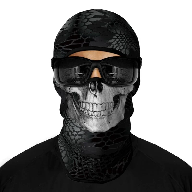 Cagoule moto - Tête de mort écailles