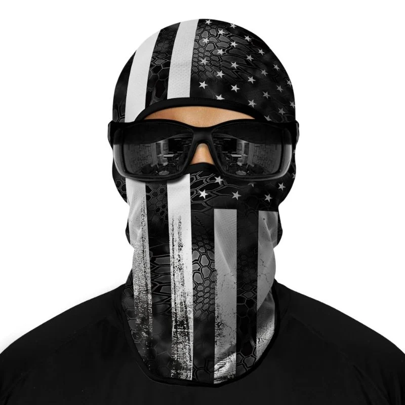 Cagoule moto - Drapeau noir et blanc
