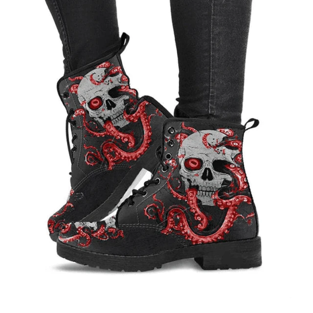 Bottines biker - Tête de mort