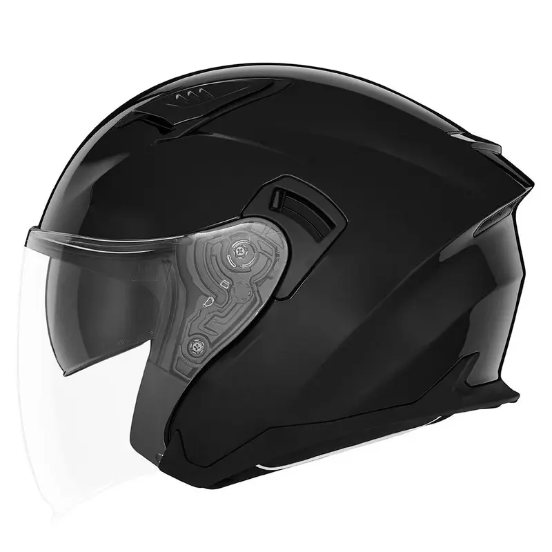 Casque jet - N130 noir brillant