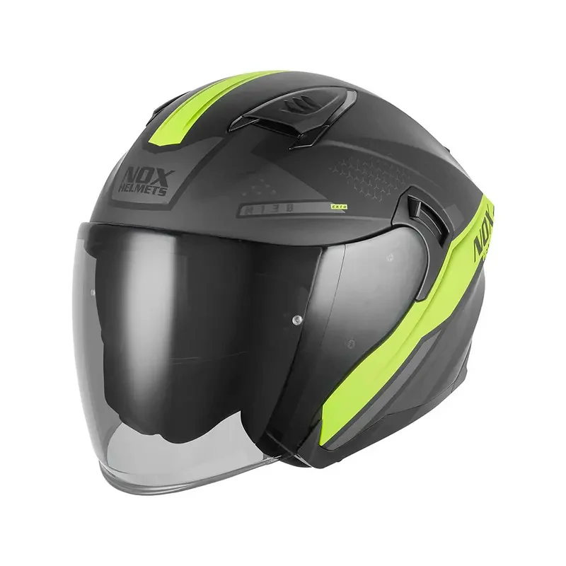 Casque jet - N130 Ekto noir mat jaune