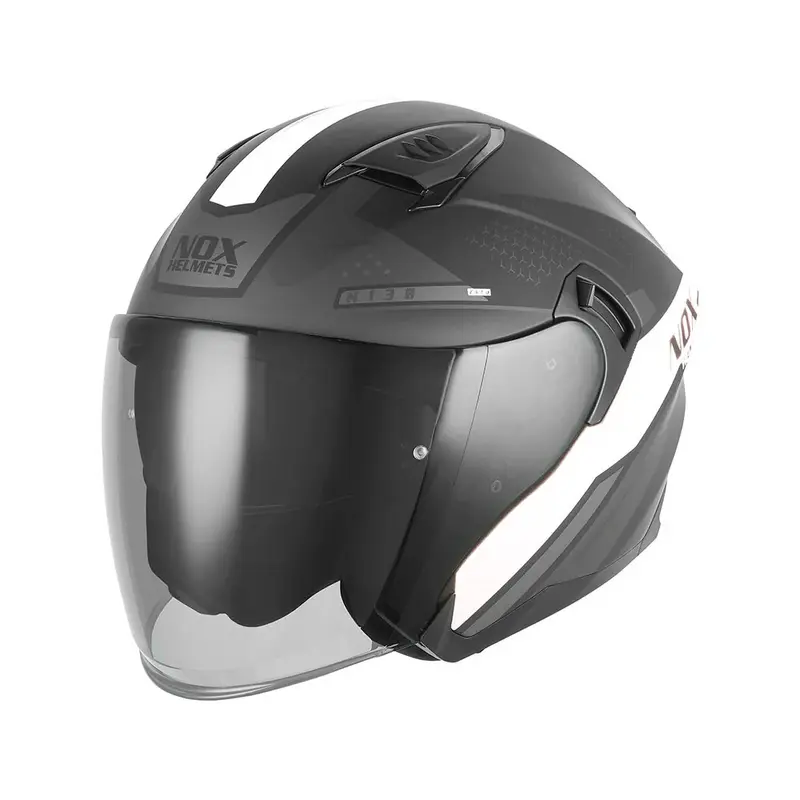 Casque jet - N130 Ekto noir mat blanc