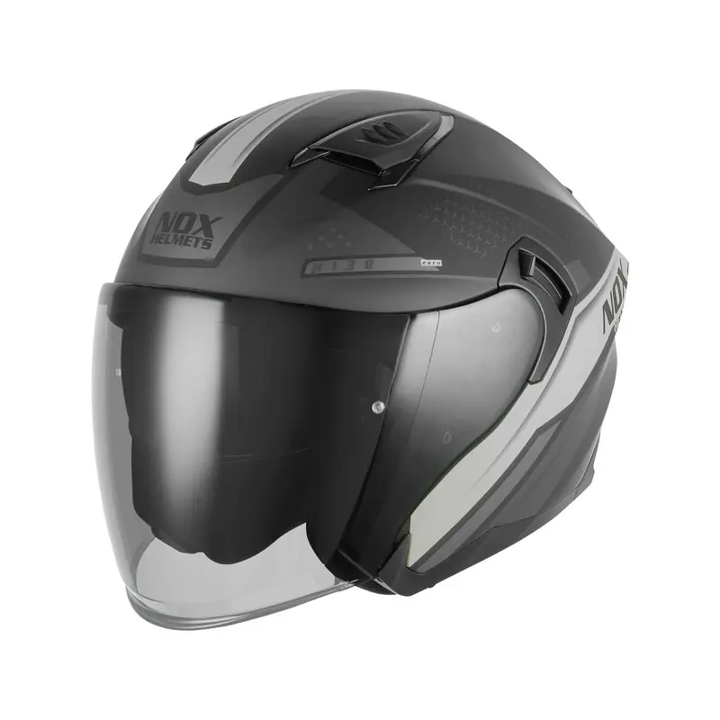 Casque jet - N130 Ekto noir mat argent