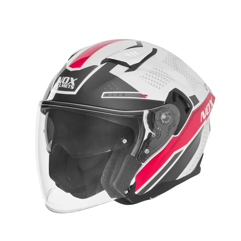 Casque jet femme - N130 Ekto blanc rose