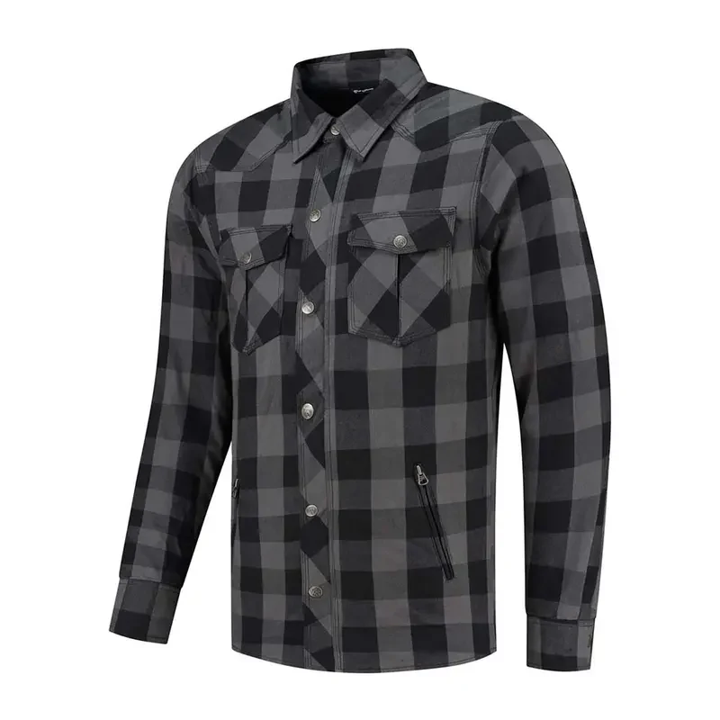 Chemise de moto homme - Jack Neil-25 gris et noir