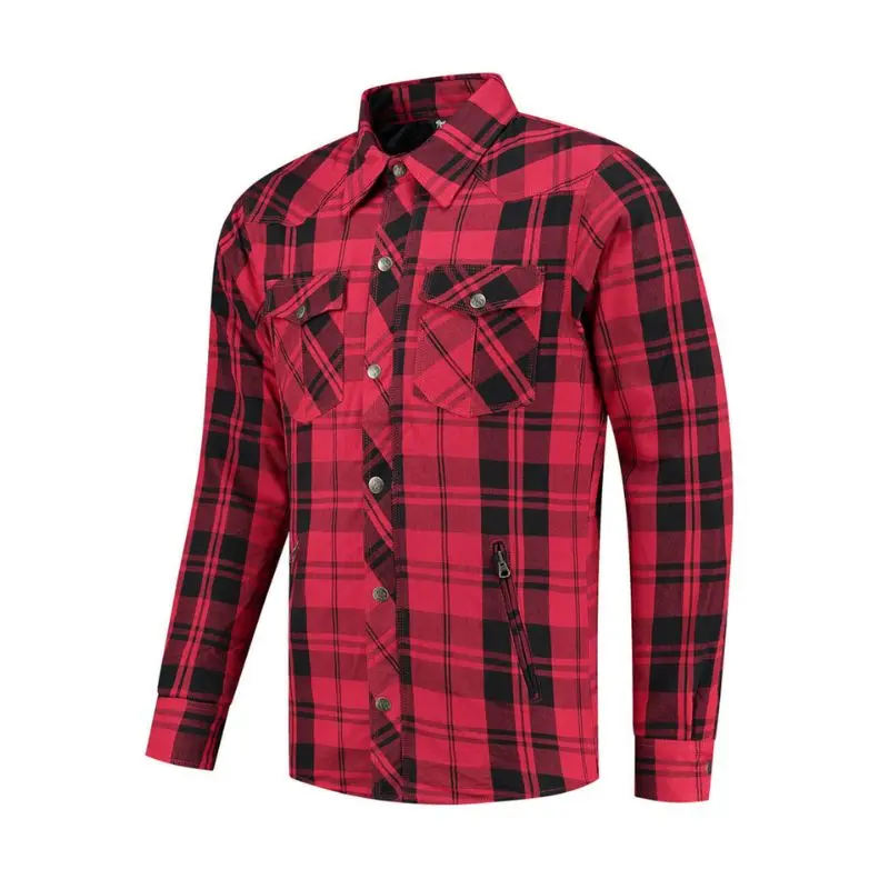 Chemise de moto homme - Jack Neil-25 rouge et noir
