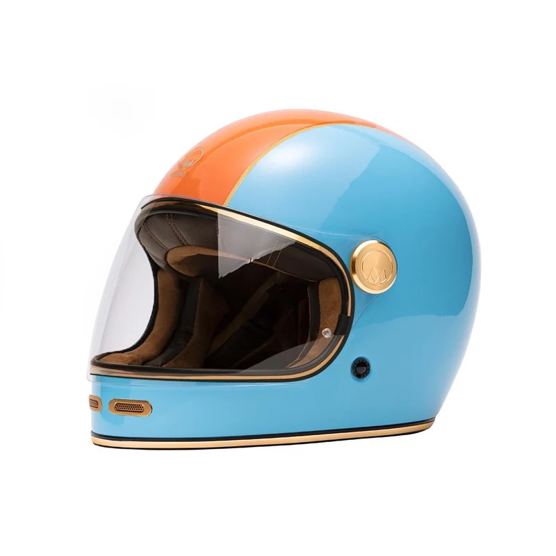 Casque intégral moto - Fullmoon 2 bleu orange