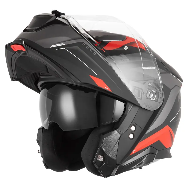 Casque modulable - N967 Conquer noir mat rouge