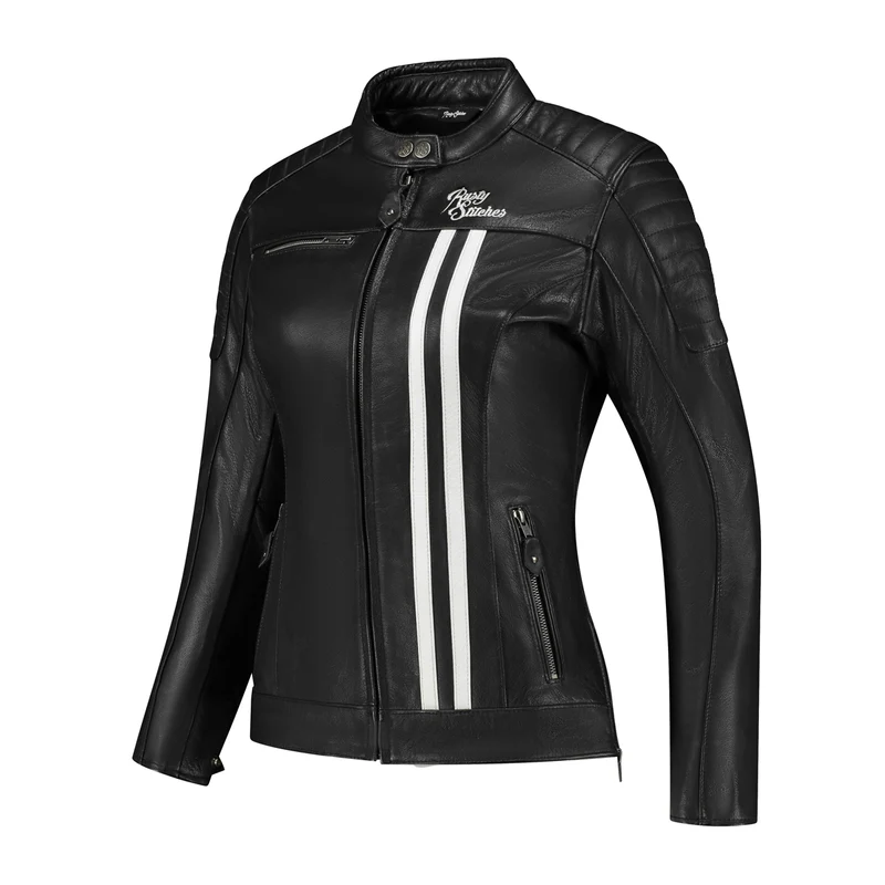 Blouson de moto femme A - Jack Alice noir et blanc