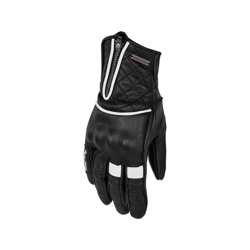 Gants moto été femme - Lilly noir et blanc