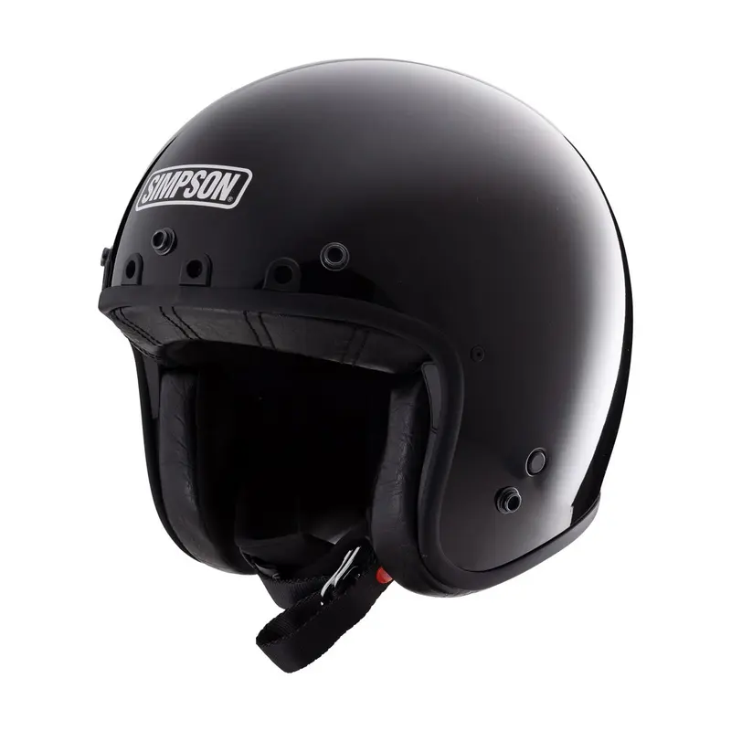 Casque jet moto - Chopper noir brillant