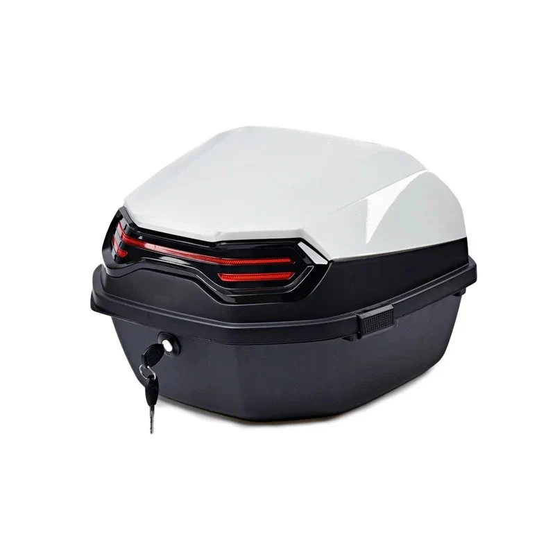 Top case moto bleu - Blanc 30L