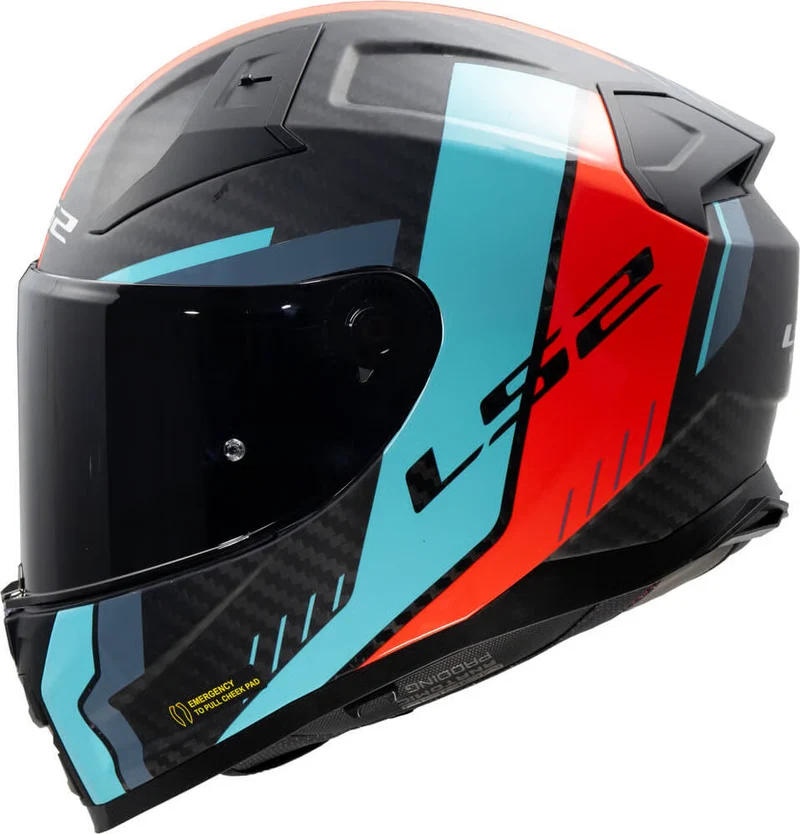 LS2 FF811 VECTOR II C GRID CASCO DE MOTO ROJO CYAN