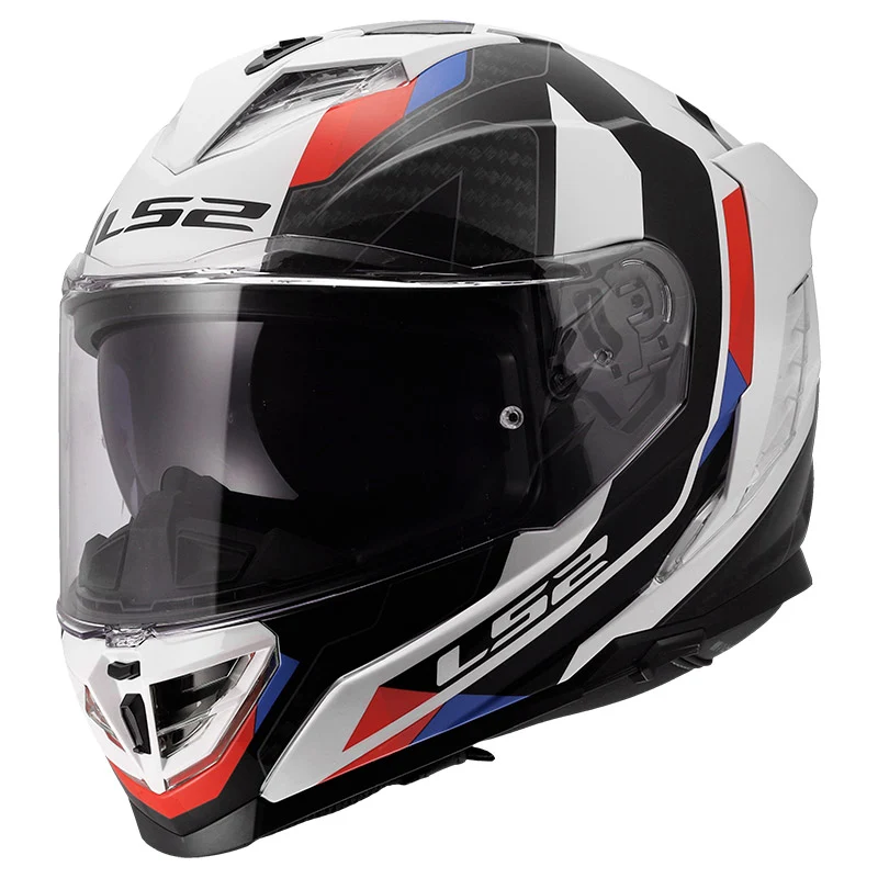 LS2 FF818 STORM III SPORTY CASCO DE MOTO BLANCO AZUL ROJO