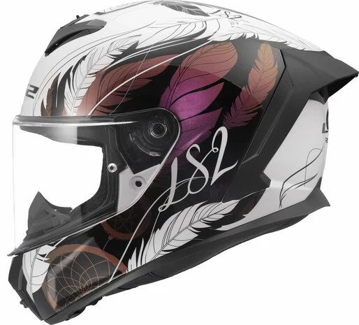 LS2 FF820 RAPID III BOHO CASCO DE MOTO BLANCO NEGRO ROSA