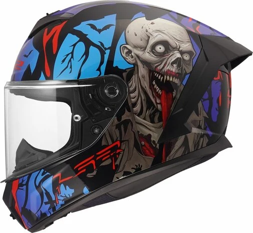 LS2 FF820 RAPID III ZOMBIE CASCO DE MOTO AZUL NEGRO ROJO
