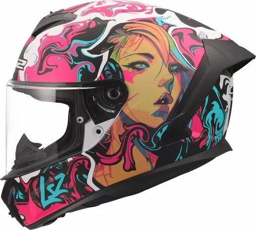 LS2 FF820 RAPID III CYBERG CASCO DE MOTO PÚRPURA CYAN