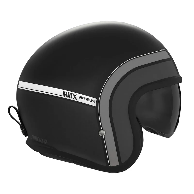 Casque Moto Jet Next Traker Noir Mat Titanium | NOX