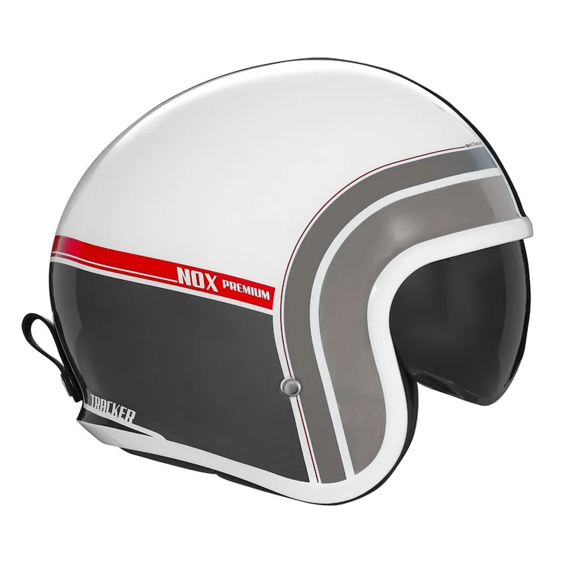 Casque Moto Jet Next Traker Blanc Rouge | NOX