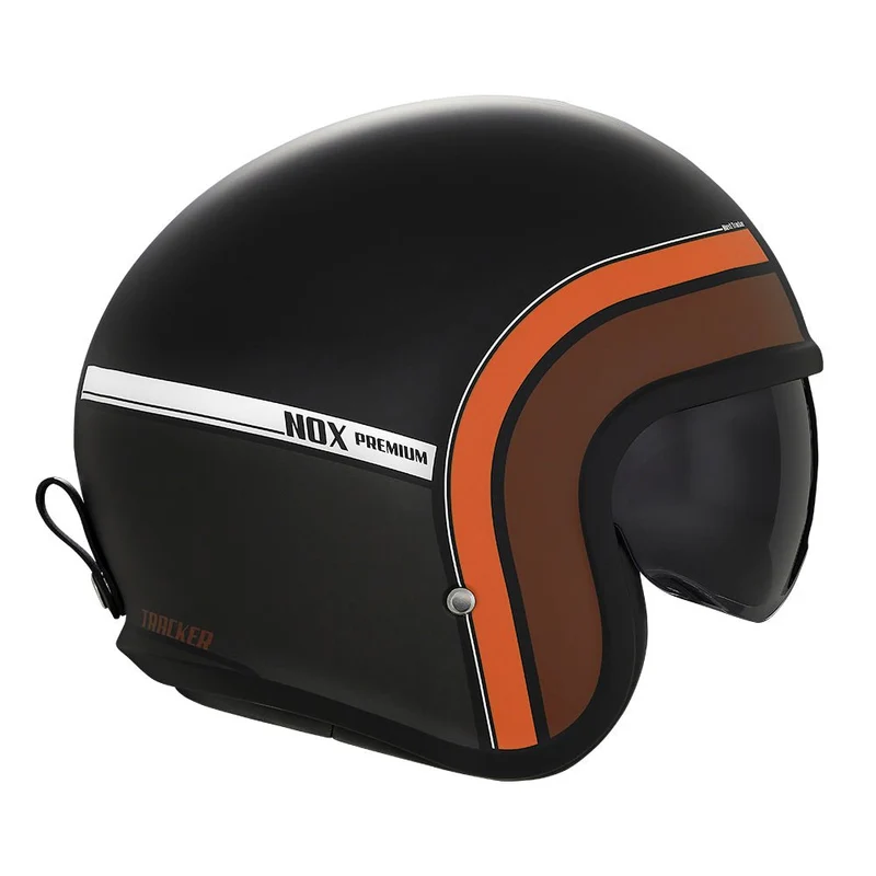 Casque Moto Jet Next Traker Noir Mat Rouille | NOX