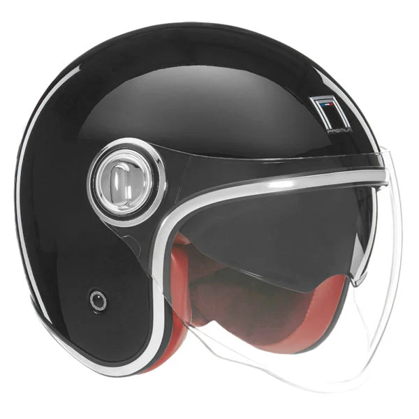 Casque Moto Jet Heritage Noir Brillant | NOX