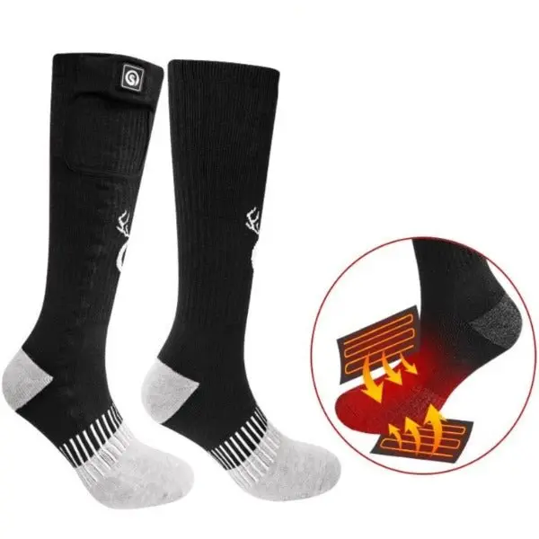 Chaussette chauffante moto - Noir et gris