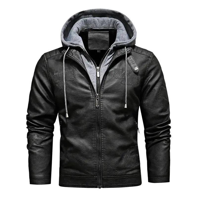 Blouson Biker "KINGS" – Capuche Amovible & Doublure Polaire