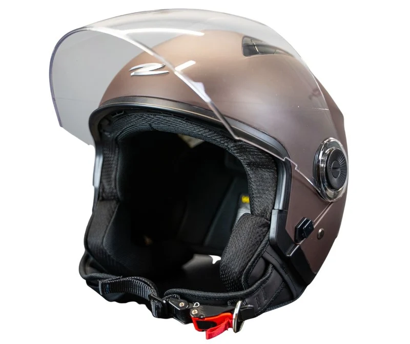 ZEUS CASCO JET ZS-617 MATT BROWN COFFE