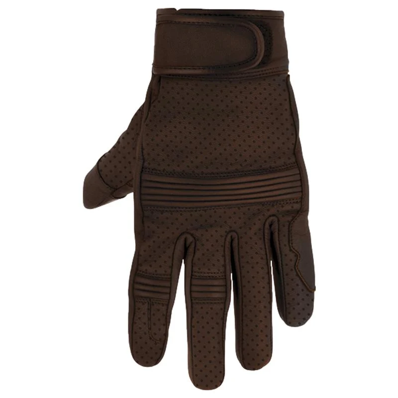 Gants moto été cuir perforé style vintage - Homologués