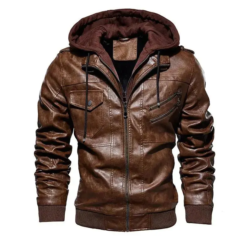 Blouson Biker "Urban Rider" – Capuche Amovible & Effet 2-en-1 |SOLDES