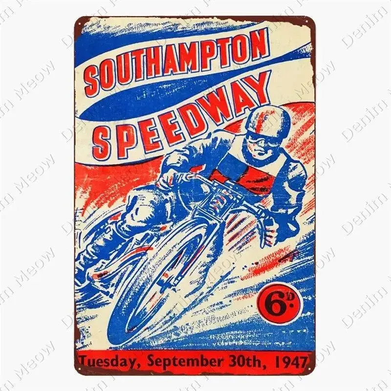 Plaque métallique décorative "Moto Garage"