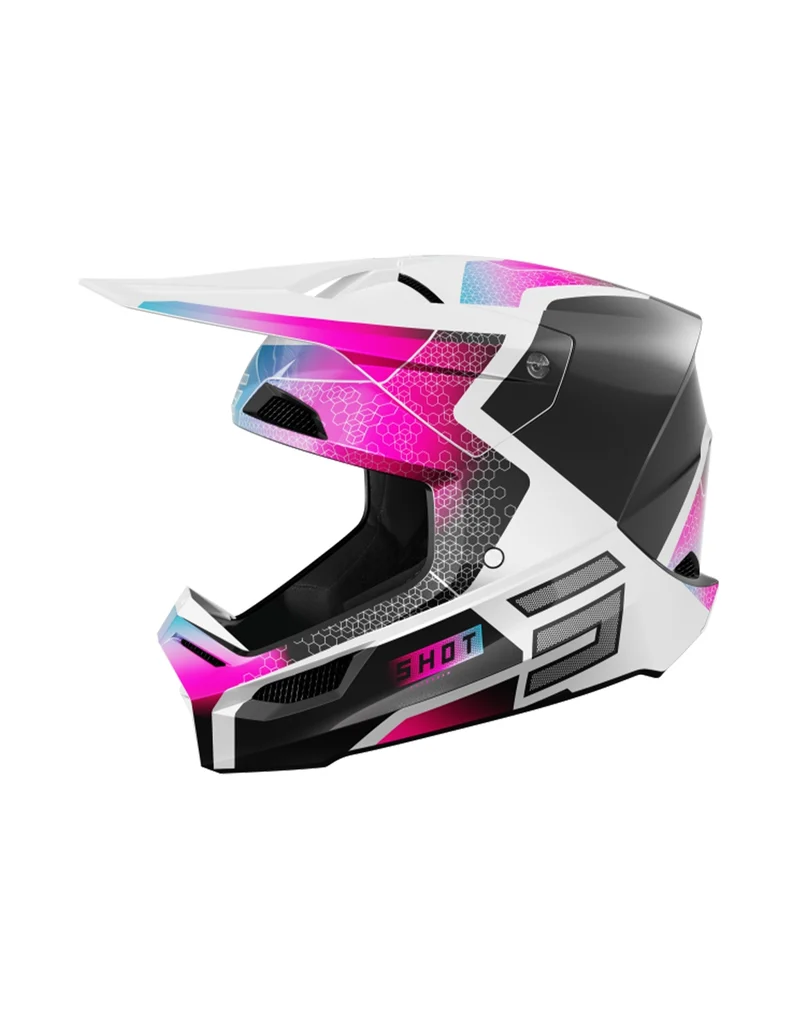 SHOT Casco Furious Kid Phaser Black_Blue_Pink_Pearly