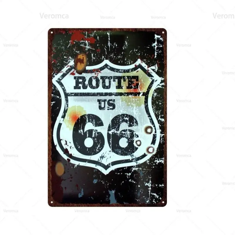Plaque métallique Route 66