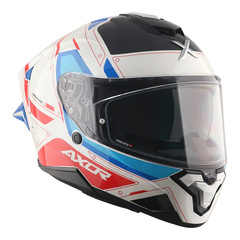 AXOR BRUTALE RYDEN CASCO INTEGRL DE MOTO BLANCO ROJO