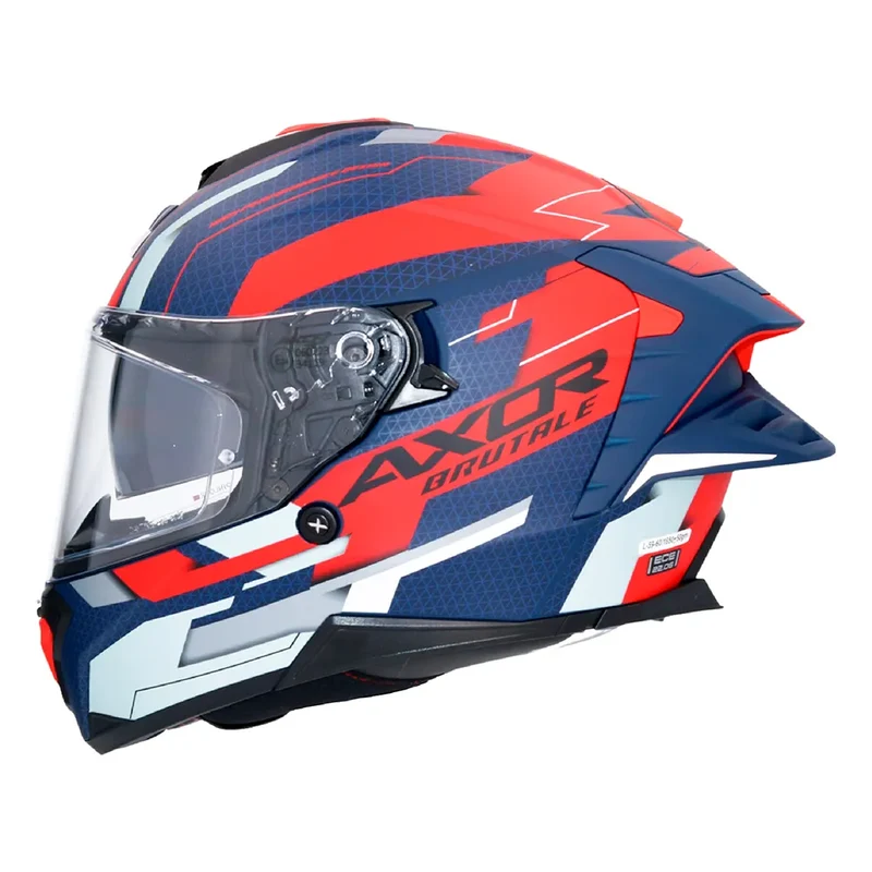 AXOR BRUTALE PLEXUS CASCO INTEGRL DE MOTO AZUL MATE ROJO