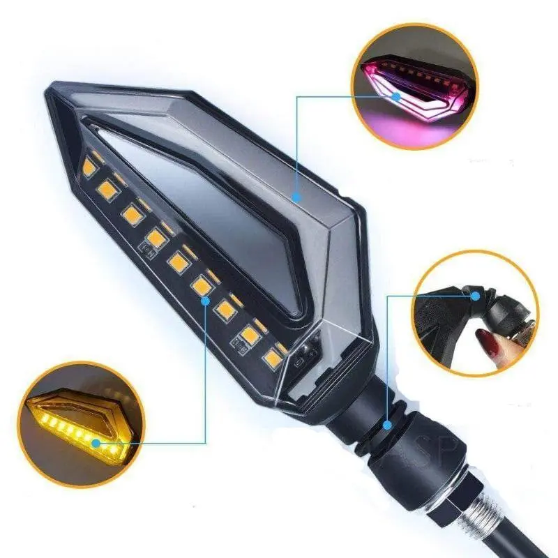 Paire de Clignotant LED Bi-colorie 12V