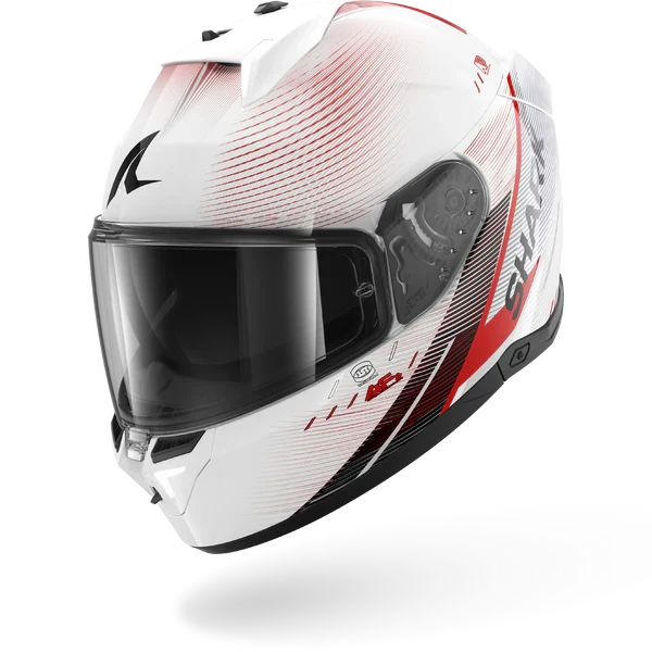 SHARK SKWAL i3 SPEED-TECH Blanco Rojo NEGRO Casco De Moto