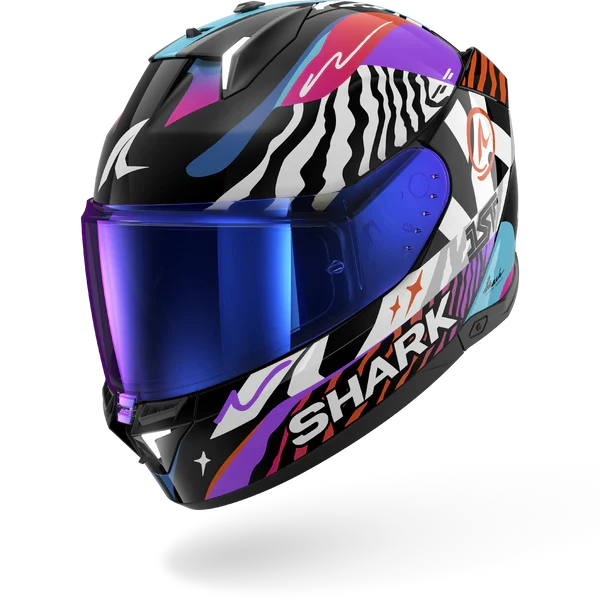 SHARK SKWAL i3 SPEED-FANCY NEGRO Blanco Naranja Casco De Moto