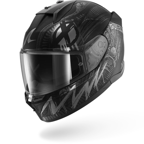 SHARK D-SKWAL 3 SHIEVER Mat NEGRO Anthra Plata Casco De Moto