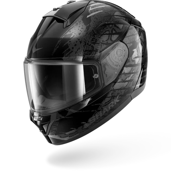 SHARK RIDILL 2 REPTAIA Casco De Moto NEGRO Anthra Plata