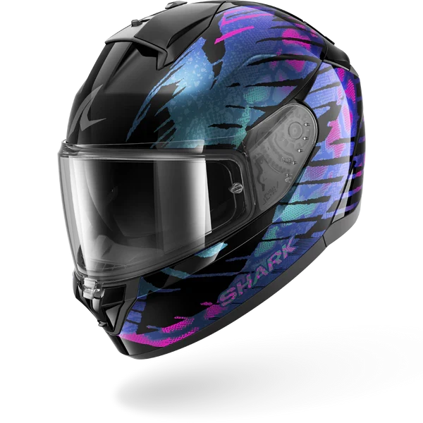 SHARK RIDILL 2 REPTAIA Casco De Moto NEGRO Violeta Glitter