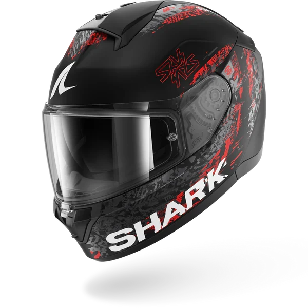 SHARK RIDILL 2 SPEED-VIB Mat NEGRO Anthra Rojo Casco De Moto