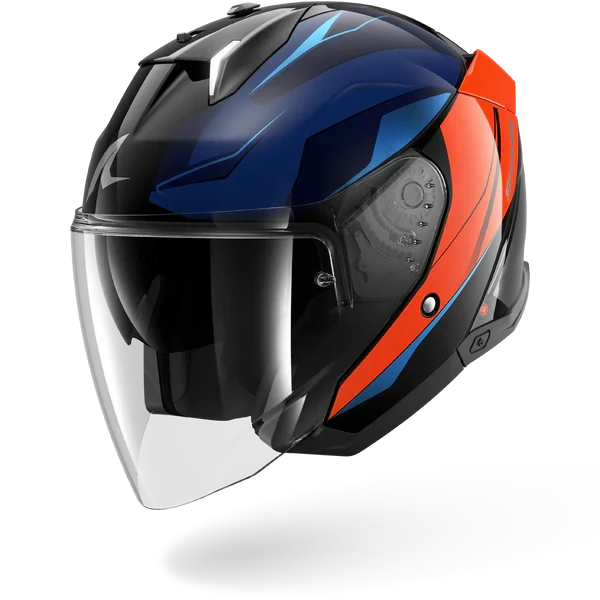 SHARK SKWAL i3 JET MEKARIUM NEGRO Chrom Naranja Casco De Moto