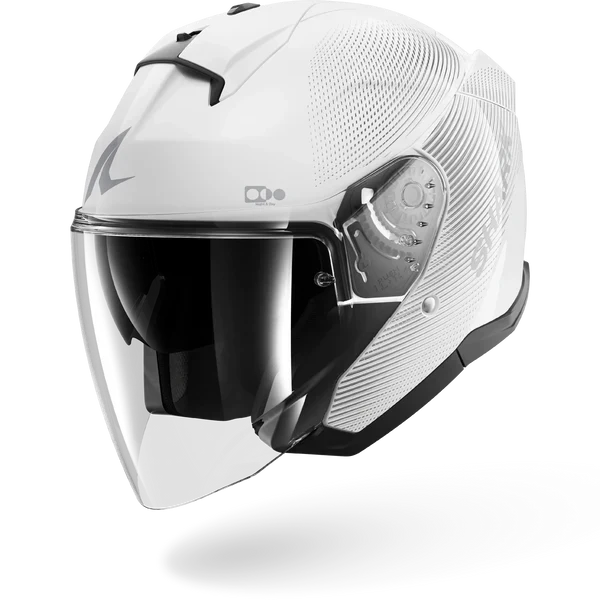 SHARK SKWAL JET SP LYNE Blanco Plata Plata Casco De Moto