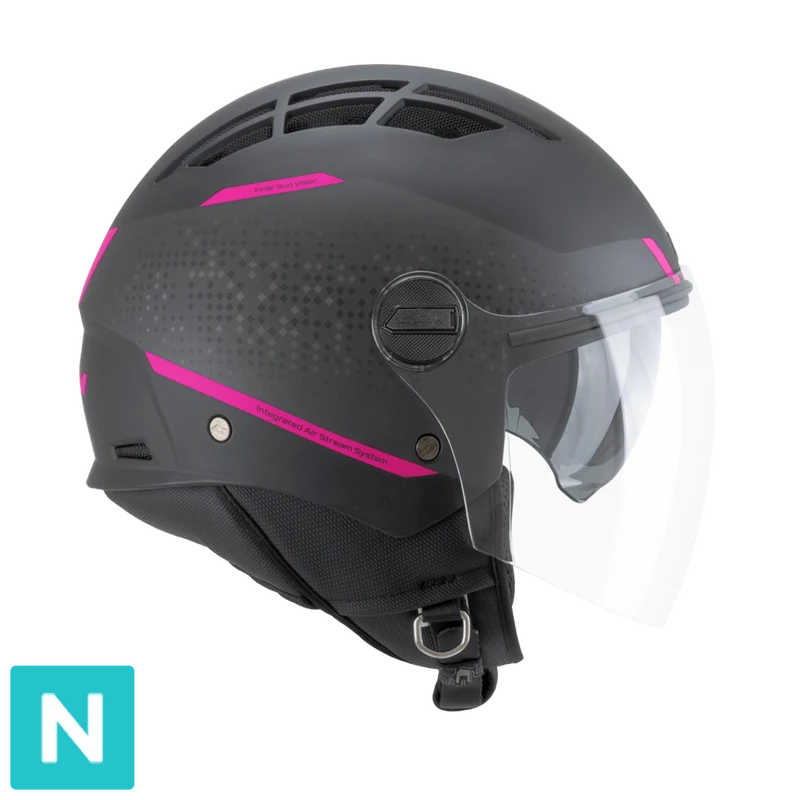 CGM 116X AIR CITY CASCO JET DE MOTO NEGRO FUCSIA