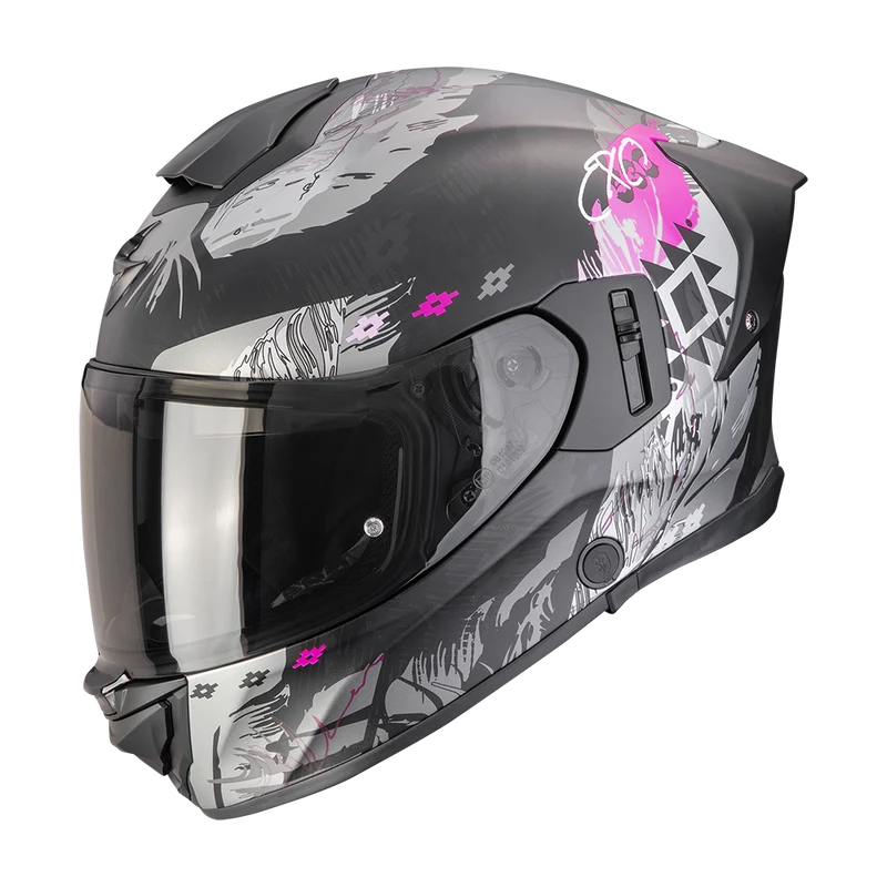 SCORPION EXO-530 AIR HADJI CASCO TOURING DE MOTO Negro Mate Rosa