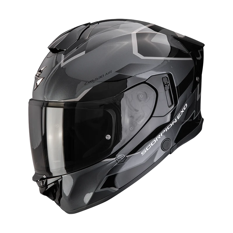 SCORPION EXO-530 AIR CLIP CASCO DE MOTO Negro Plata